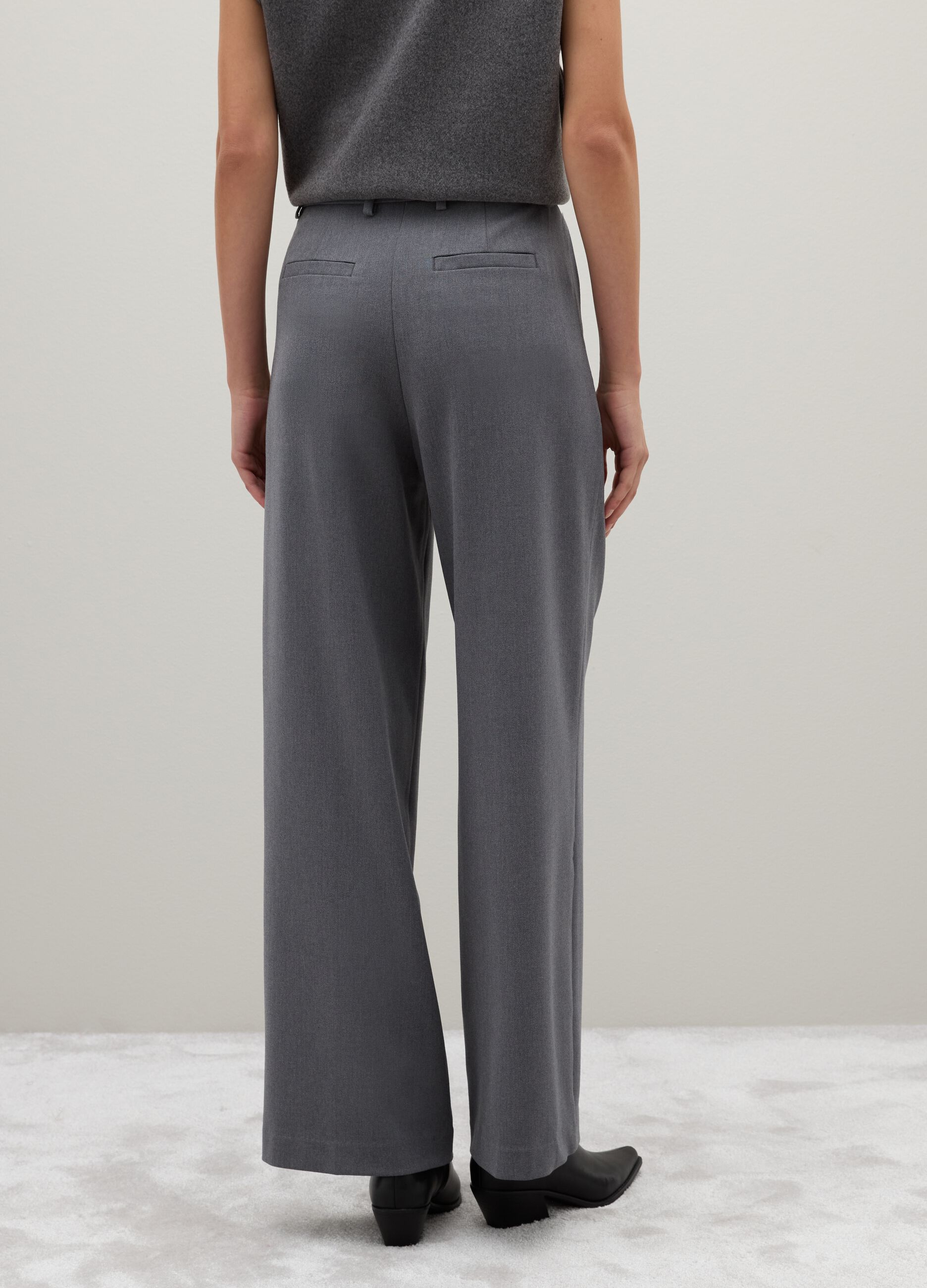 Grey Flare Trousers