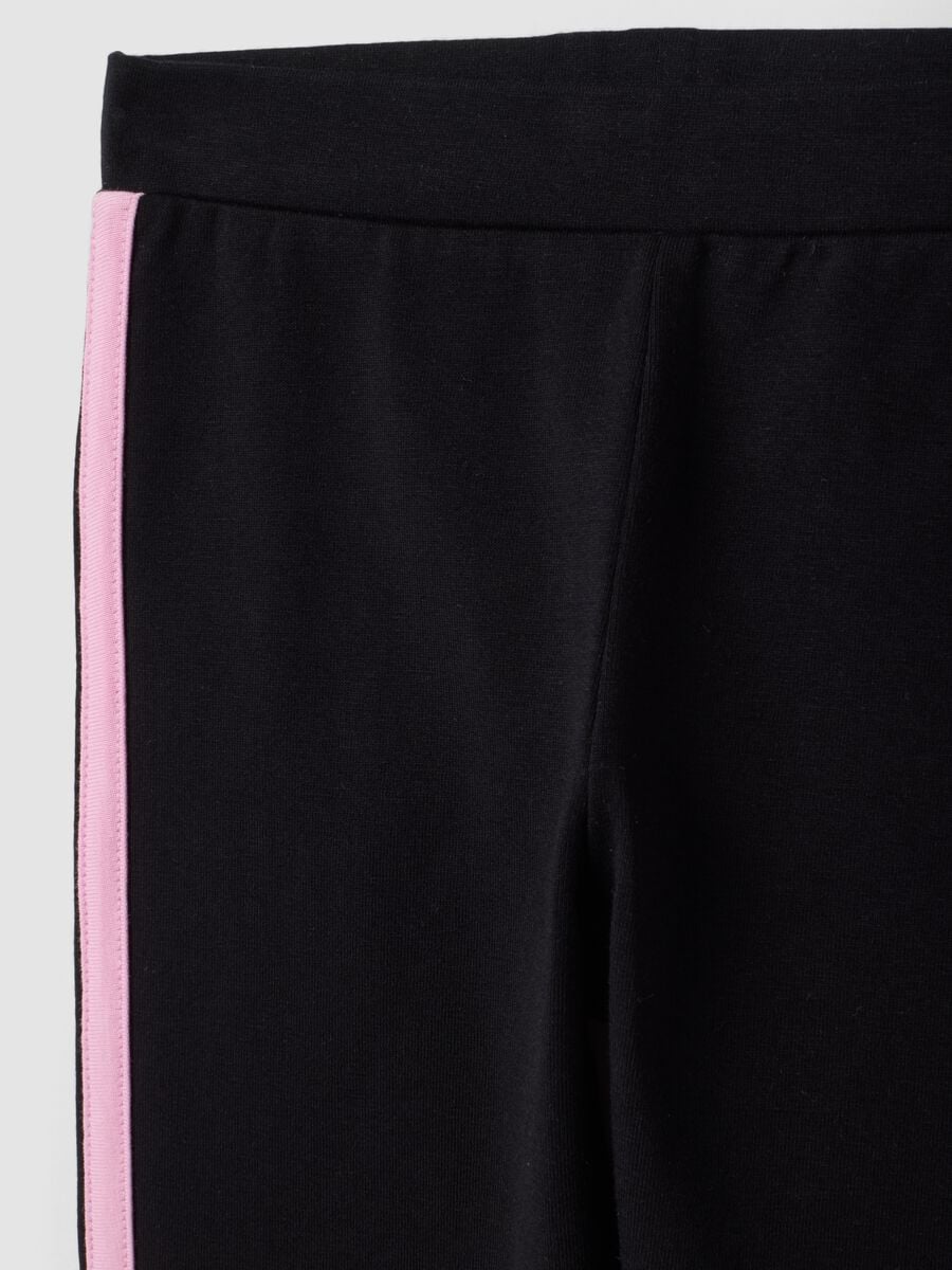 Leggings neri in cotone organico elasticizzato skinny fit per bambina_2