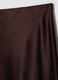 Brown satin midi skirt in stretch fabric_2
