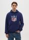 Blue cotton blend hoodie with NFL logo_0