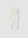 White organic cotton baby sleepsuit with feet_0