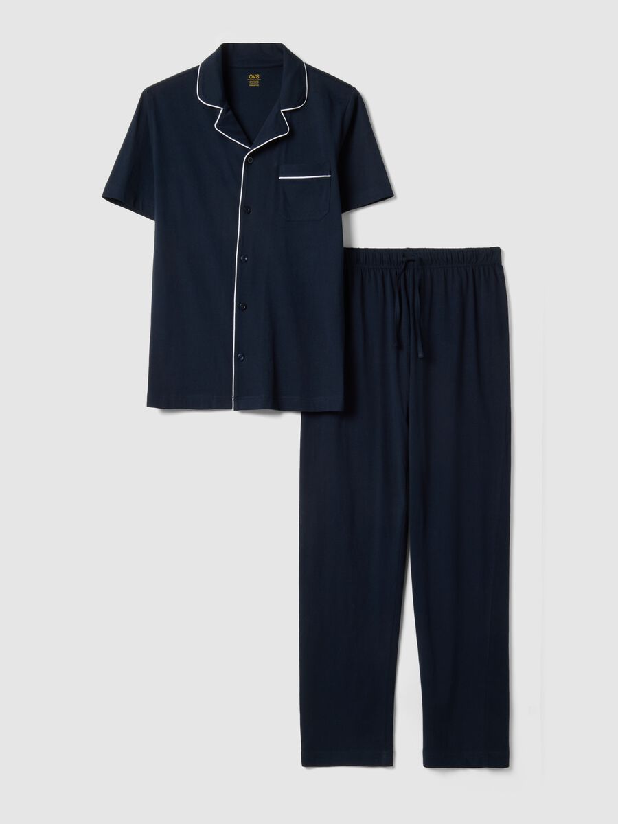 Regular Fit Blue Pure Cotton Pyjamas_4