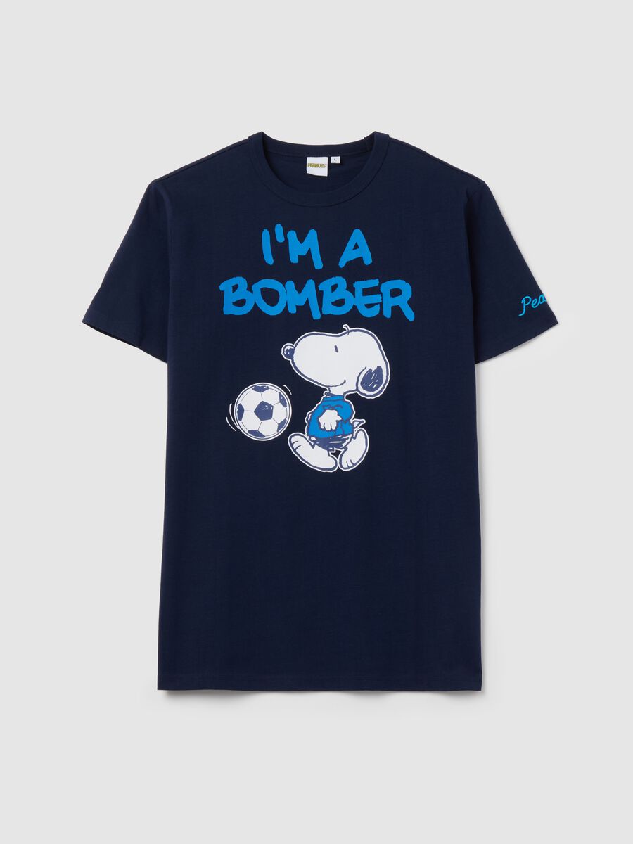 Blue T-shirt with Snoopy footballer print_4