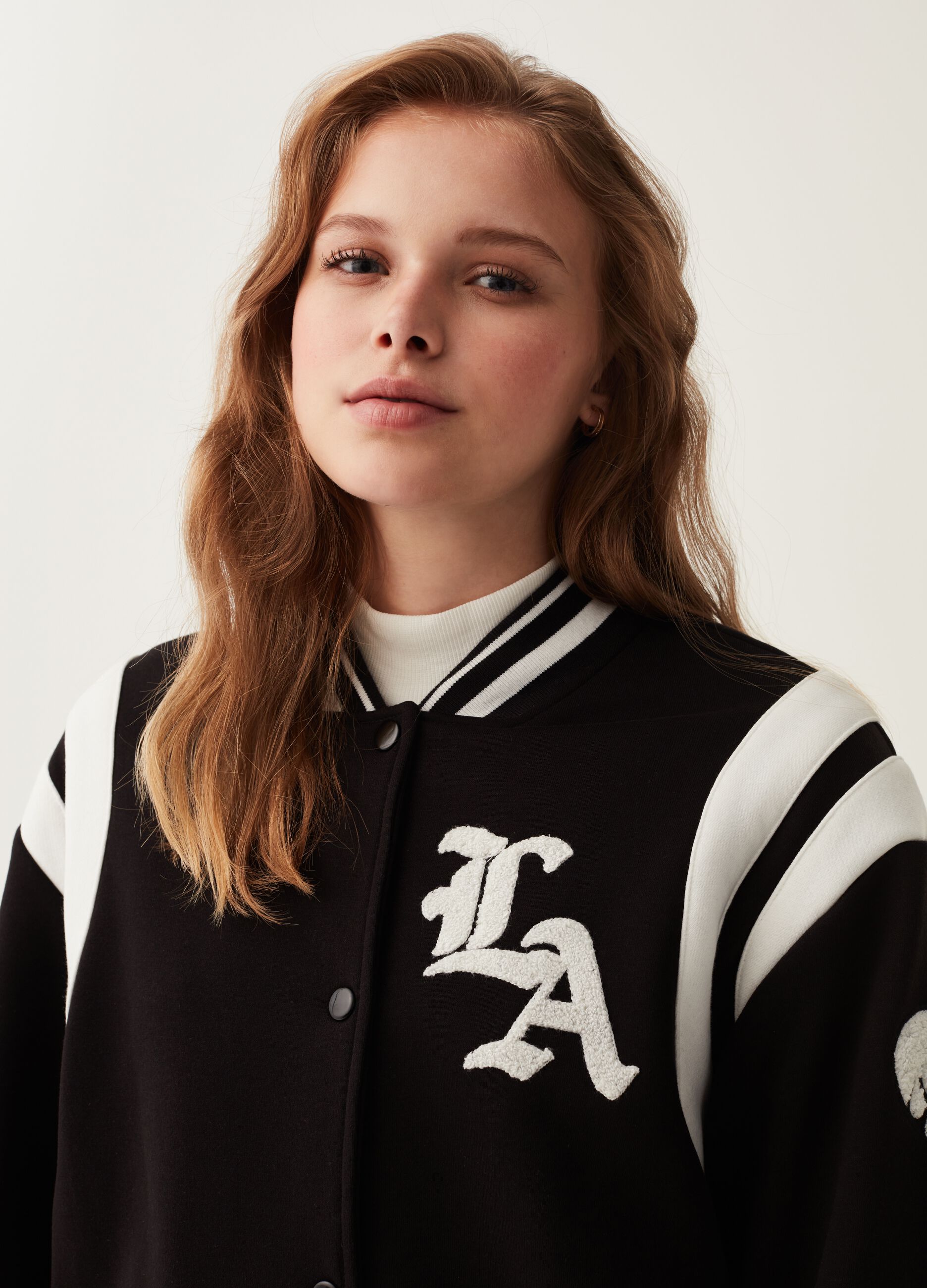 Giacca bomber cropped in felpa_1