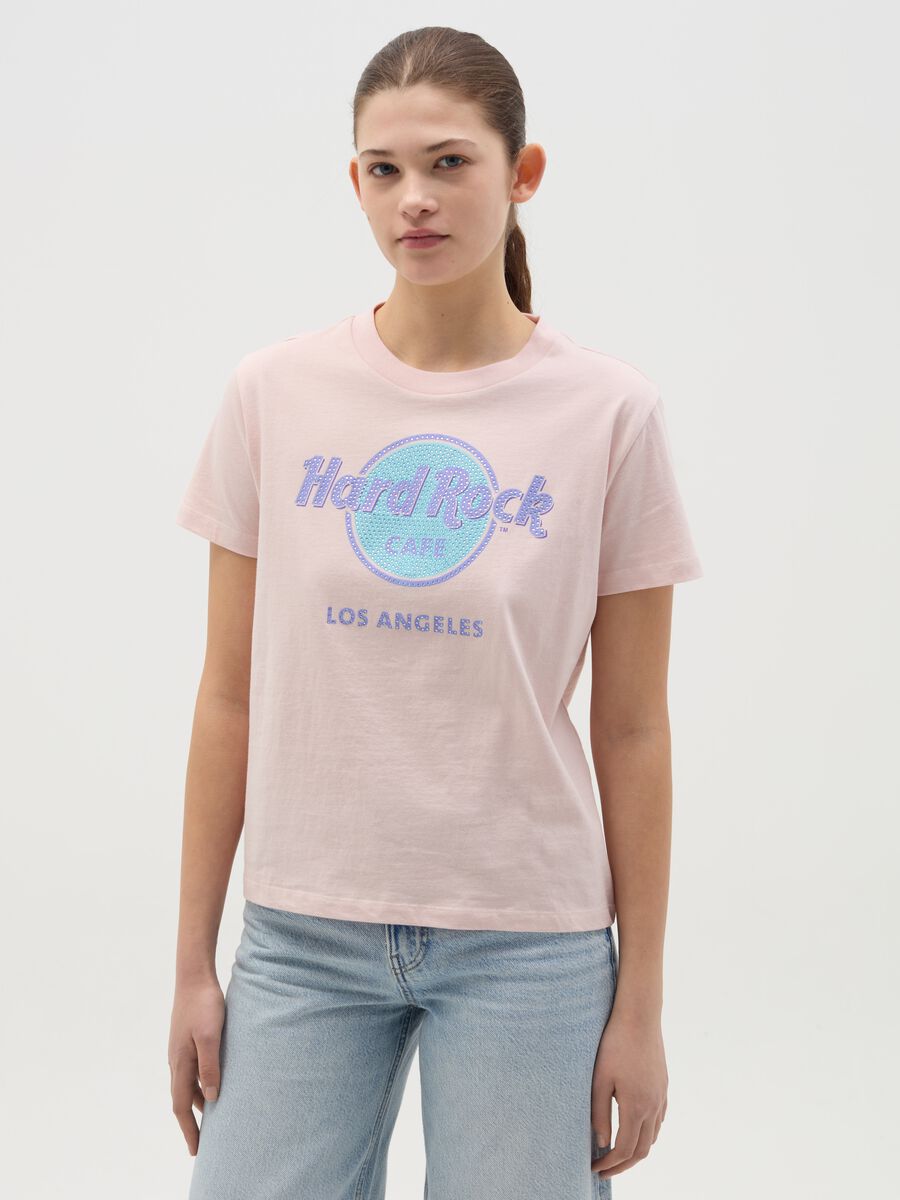 Pink T-shirt with Hard Rock Café Los Angeles print_0