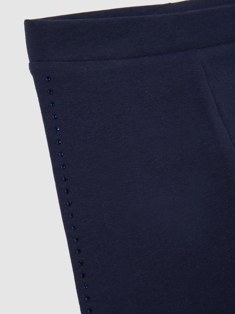 Girls' Blue Stretch Cotton Leggings_2