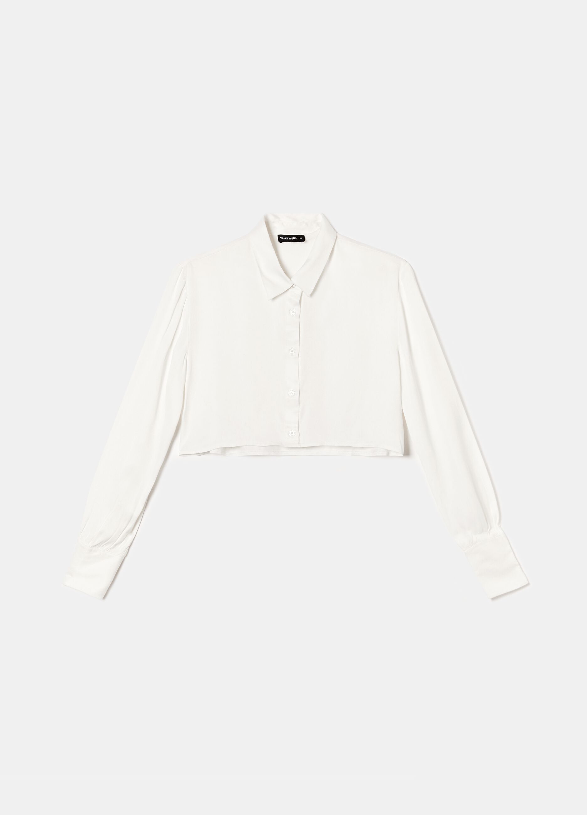 Cropped shirt in viscose