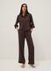 Brown viscose and linen-blend straight-fit trousers_0