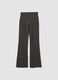 Grey flare trousers in stretch cotton_0