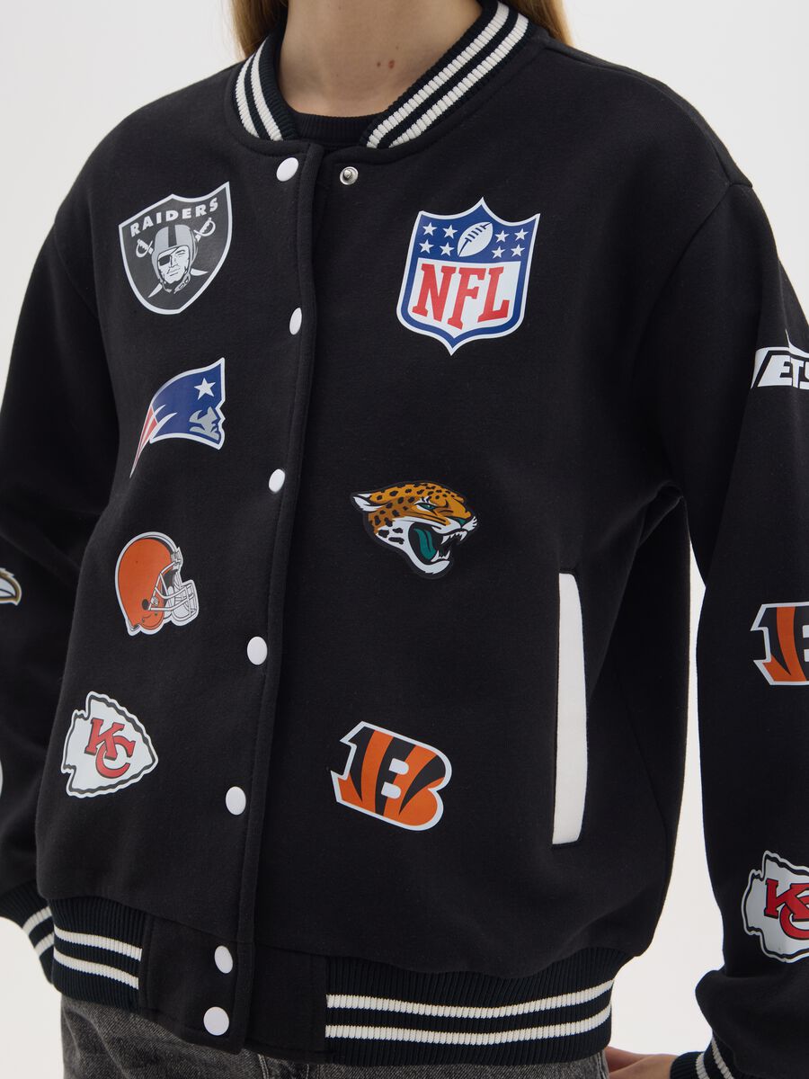 NFL Black Bomber Jacket_3