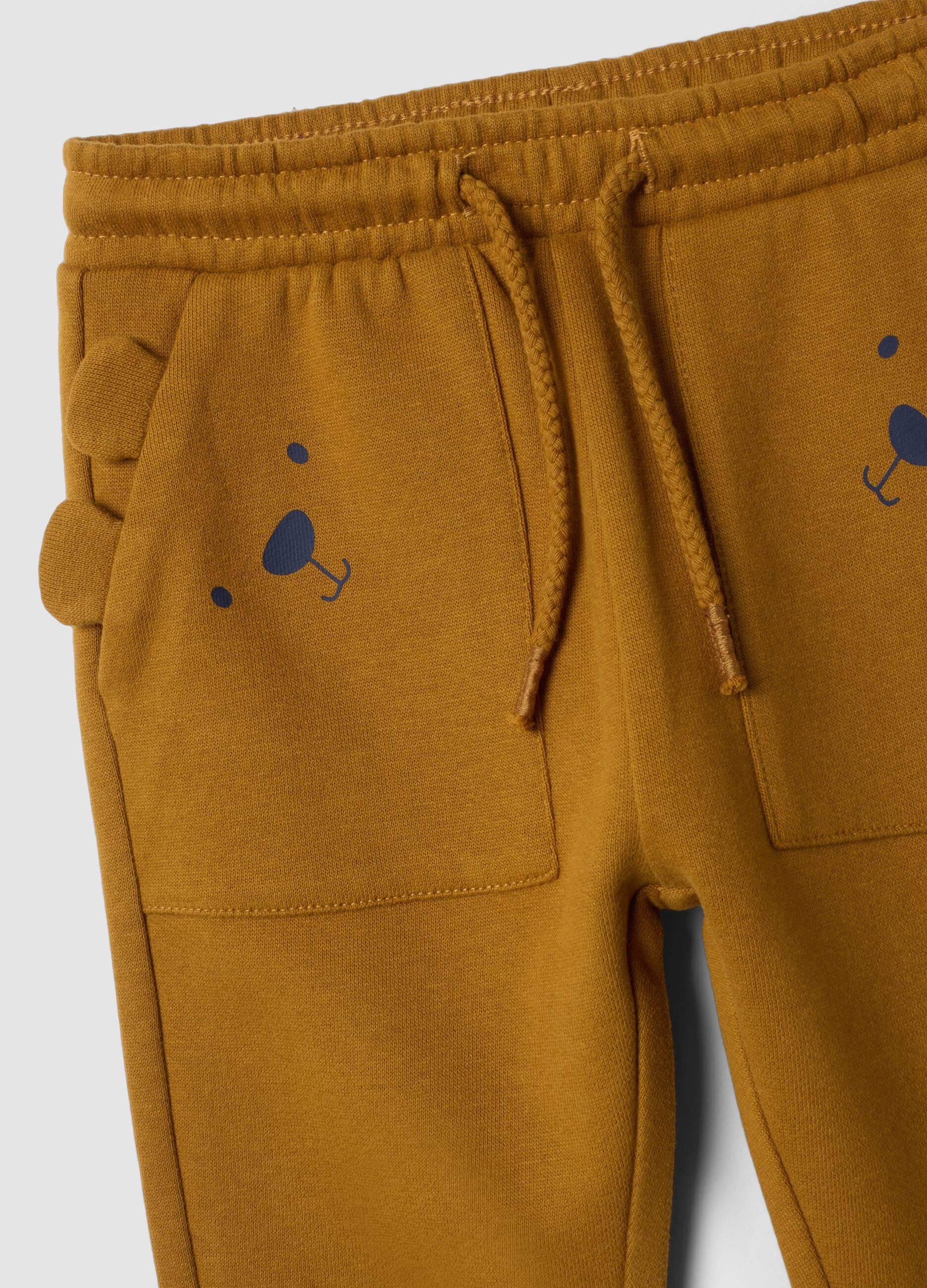 Pantaloni jogger marroni in puro cotone
