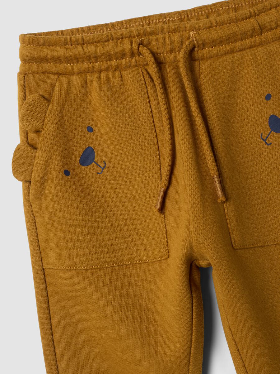 Pantaloni jogger marroni in puro cotone_1