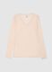 Pink long sleeve regular fit V-neck top_4