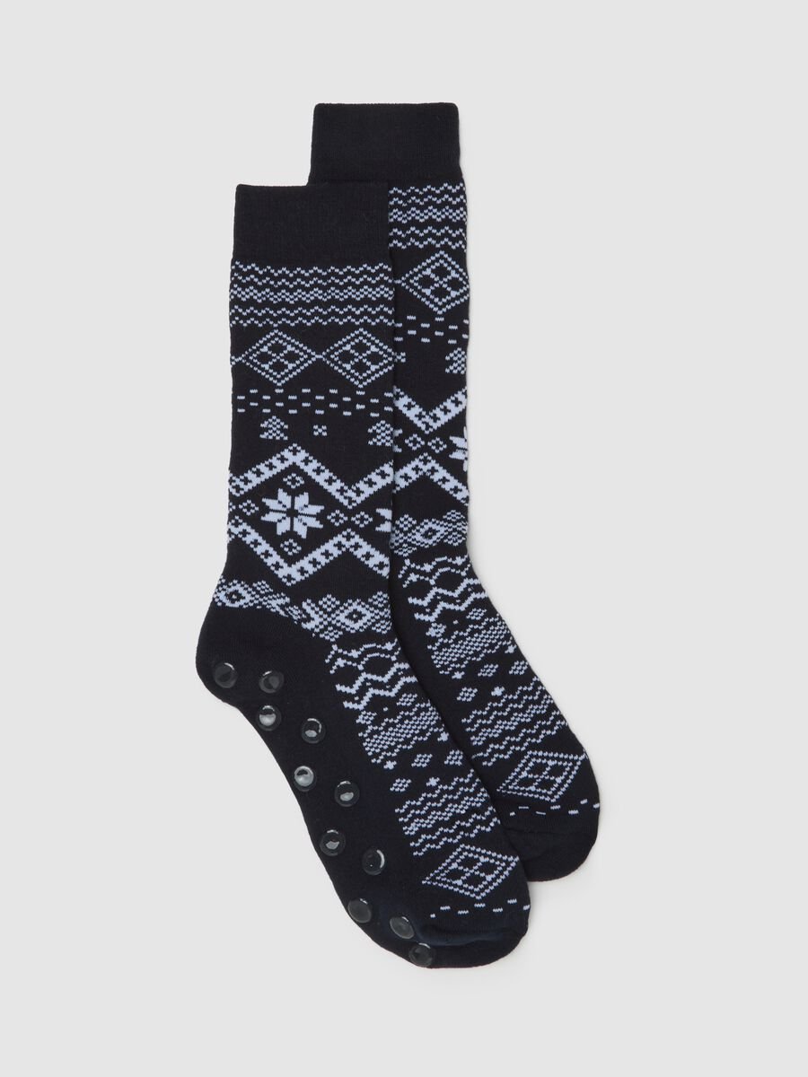 Black Stretch Cotton Blend Christmas Socks_0