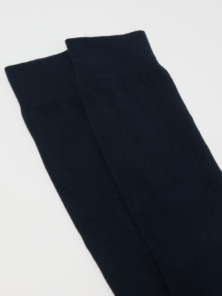 Two-Pack of Long Blue Cotton Stretch Socks_2