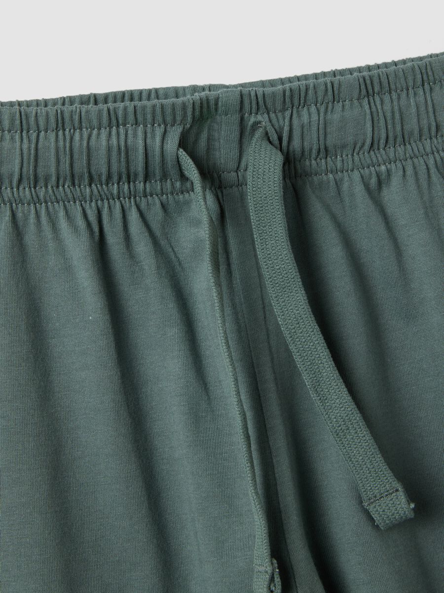 Green organic cotton shorts with elasticated waistband_3