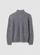 Grey rib-knit cardigan with collar and zip, regular fit_2