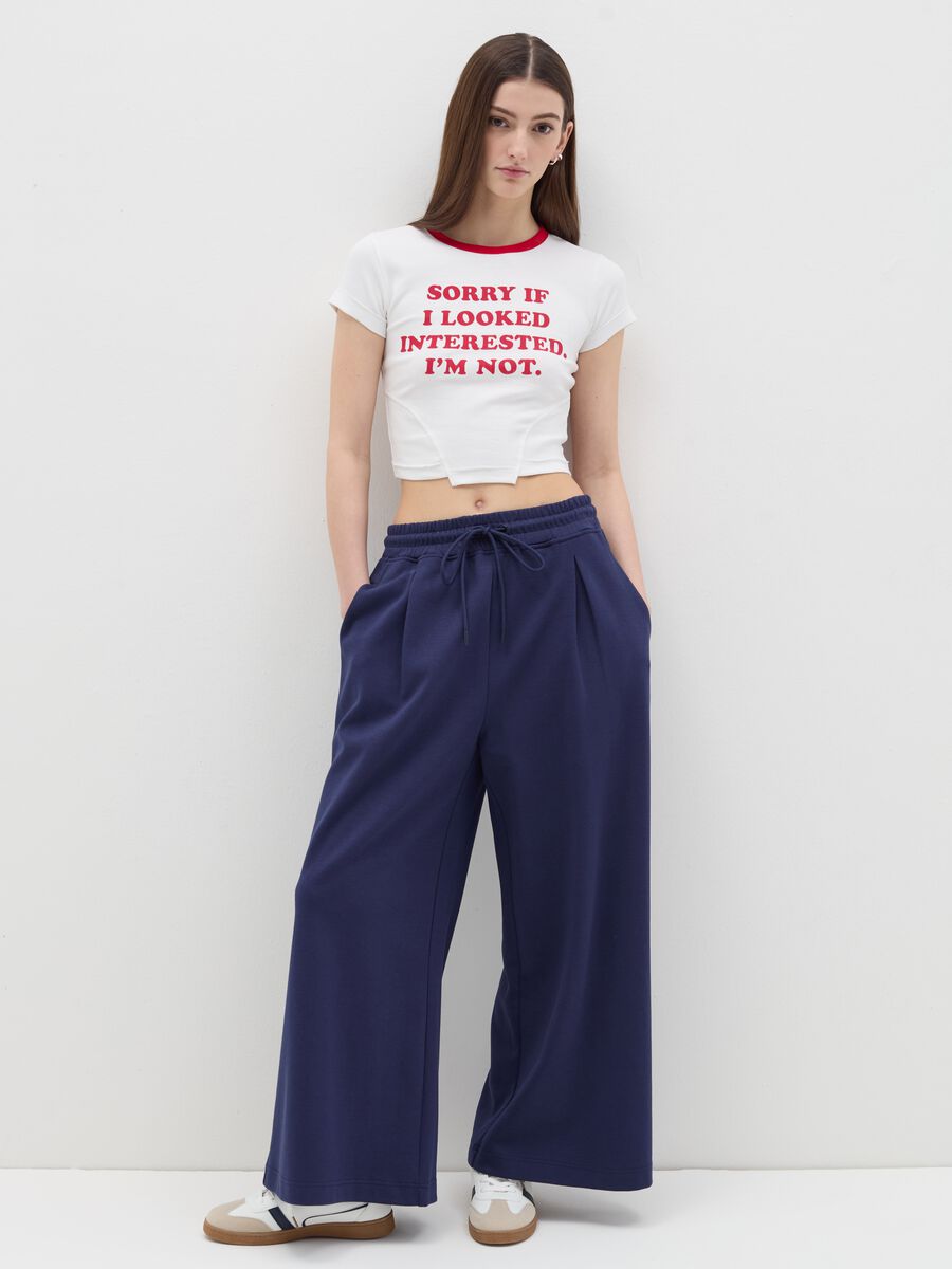 Wide-leg joggers with detail at the waist_0