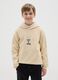 Boy's beige cotton sweatshirt with regular fit_0