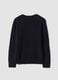 Blue stretch wool crew-neck jumper with print_2