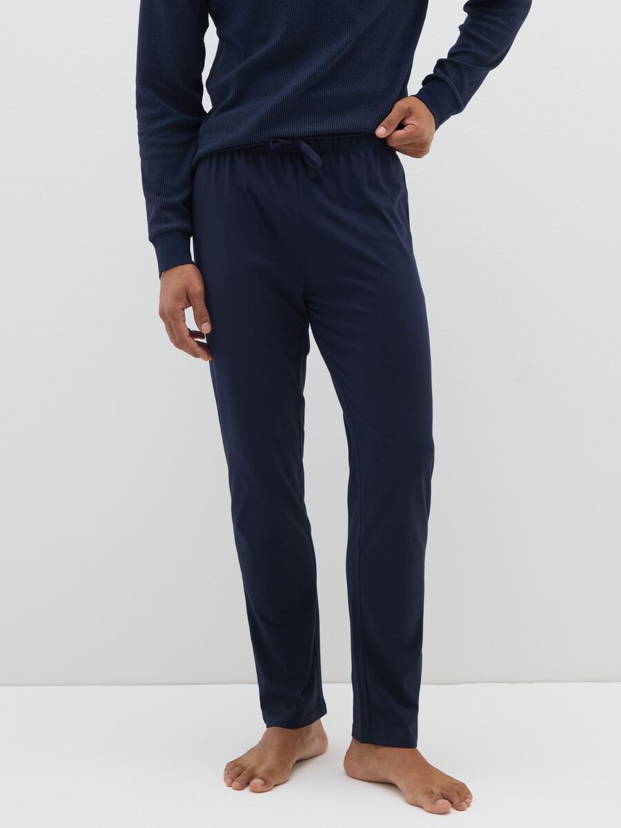 Pigiama in misto cotone blu regular fit_3