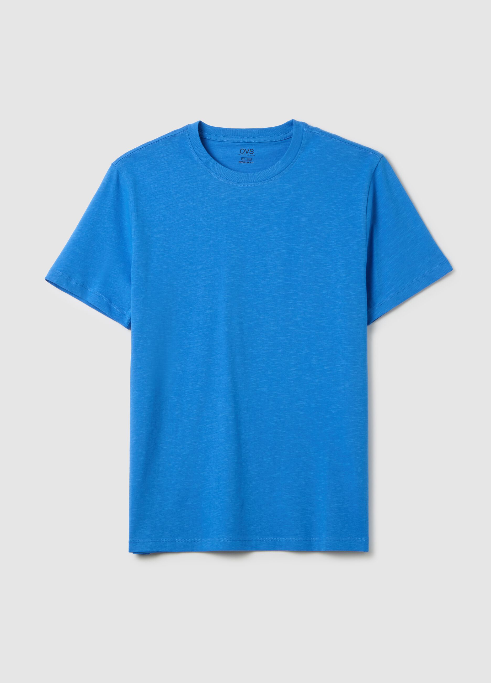 Men's Regular Fit Blue Pure Cotton T-shirt