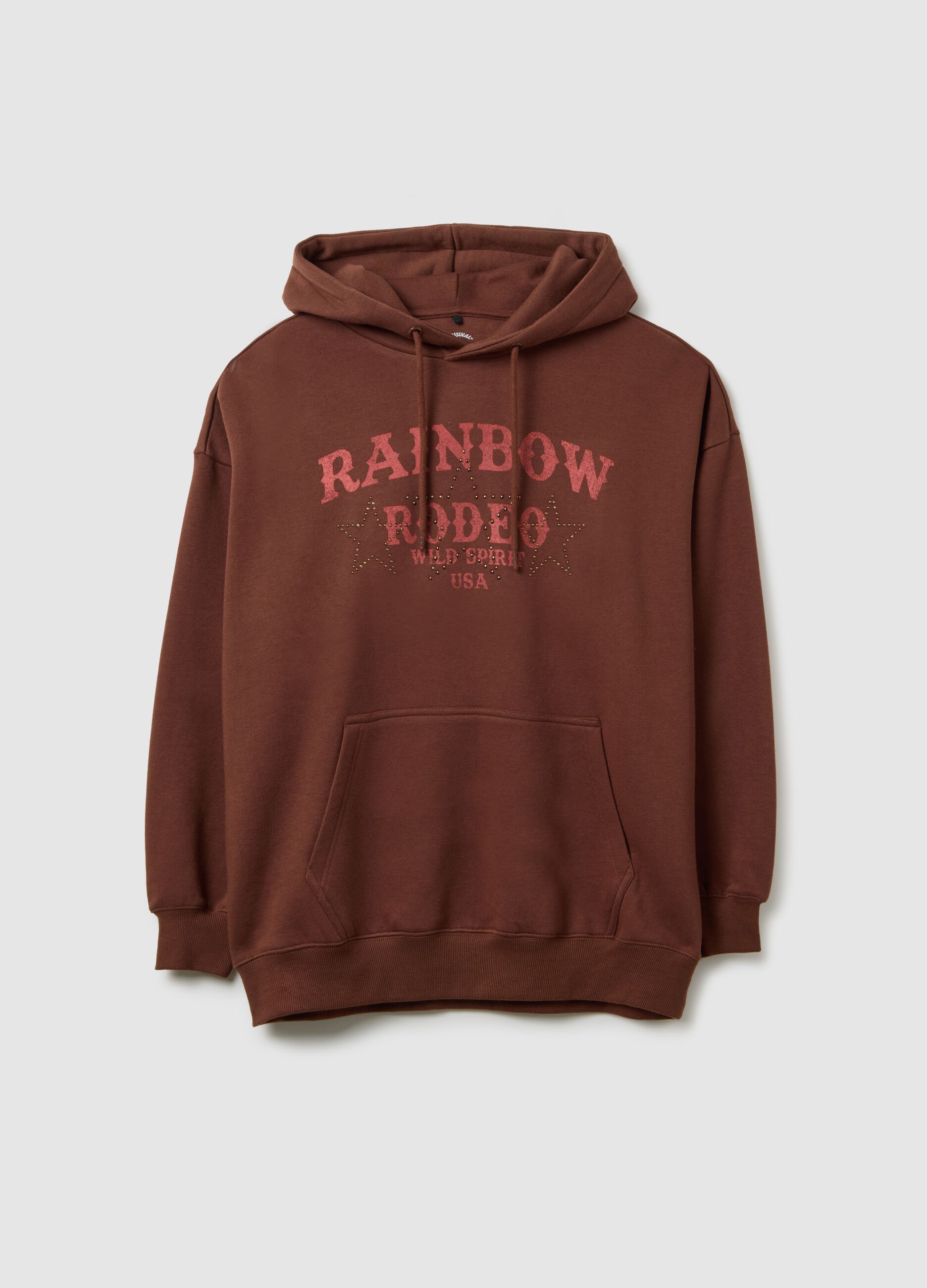 Brown Regular Fit Cotton Blend Sweatshirt