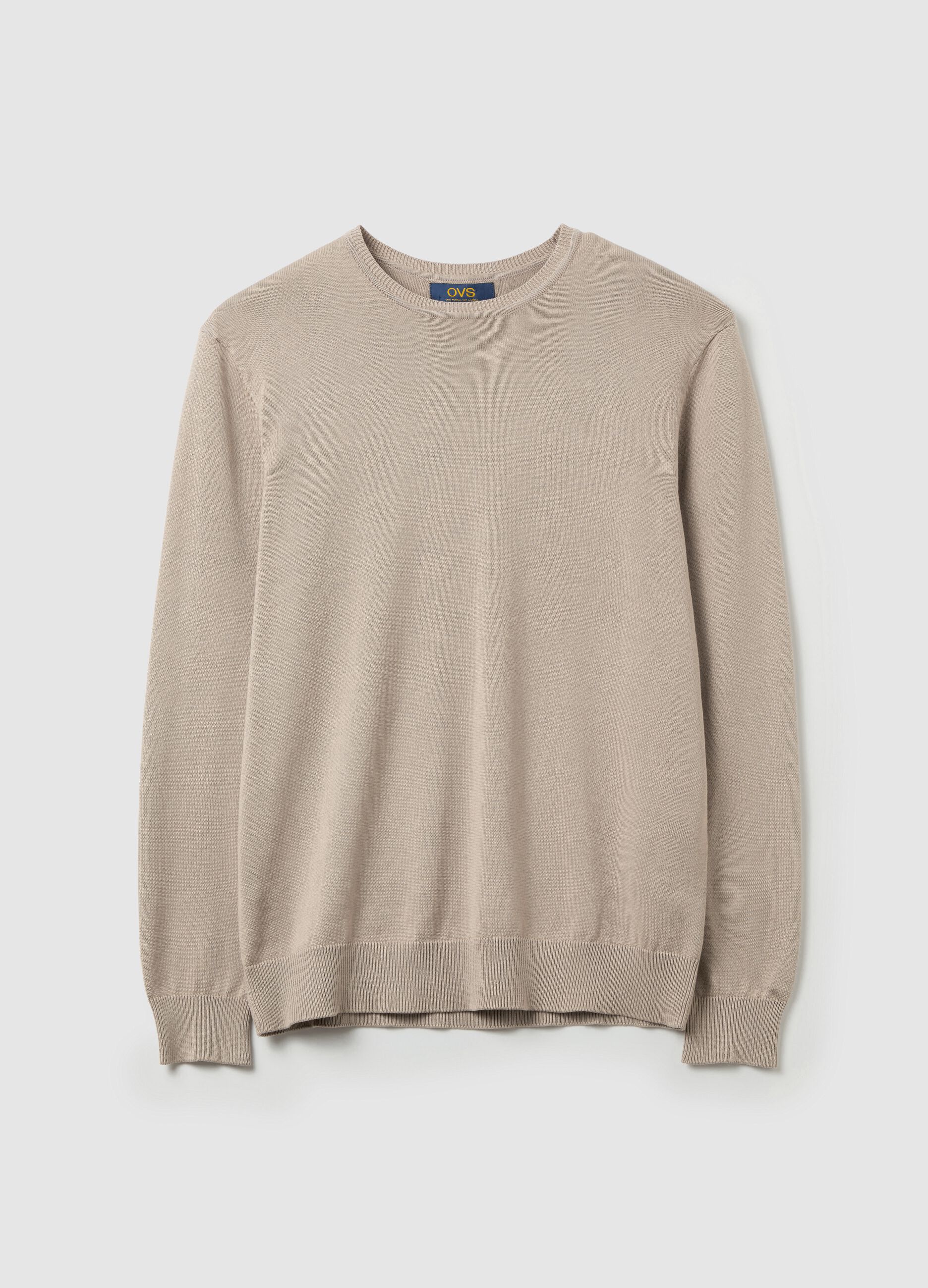 Cotton pullover with round neck