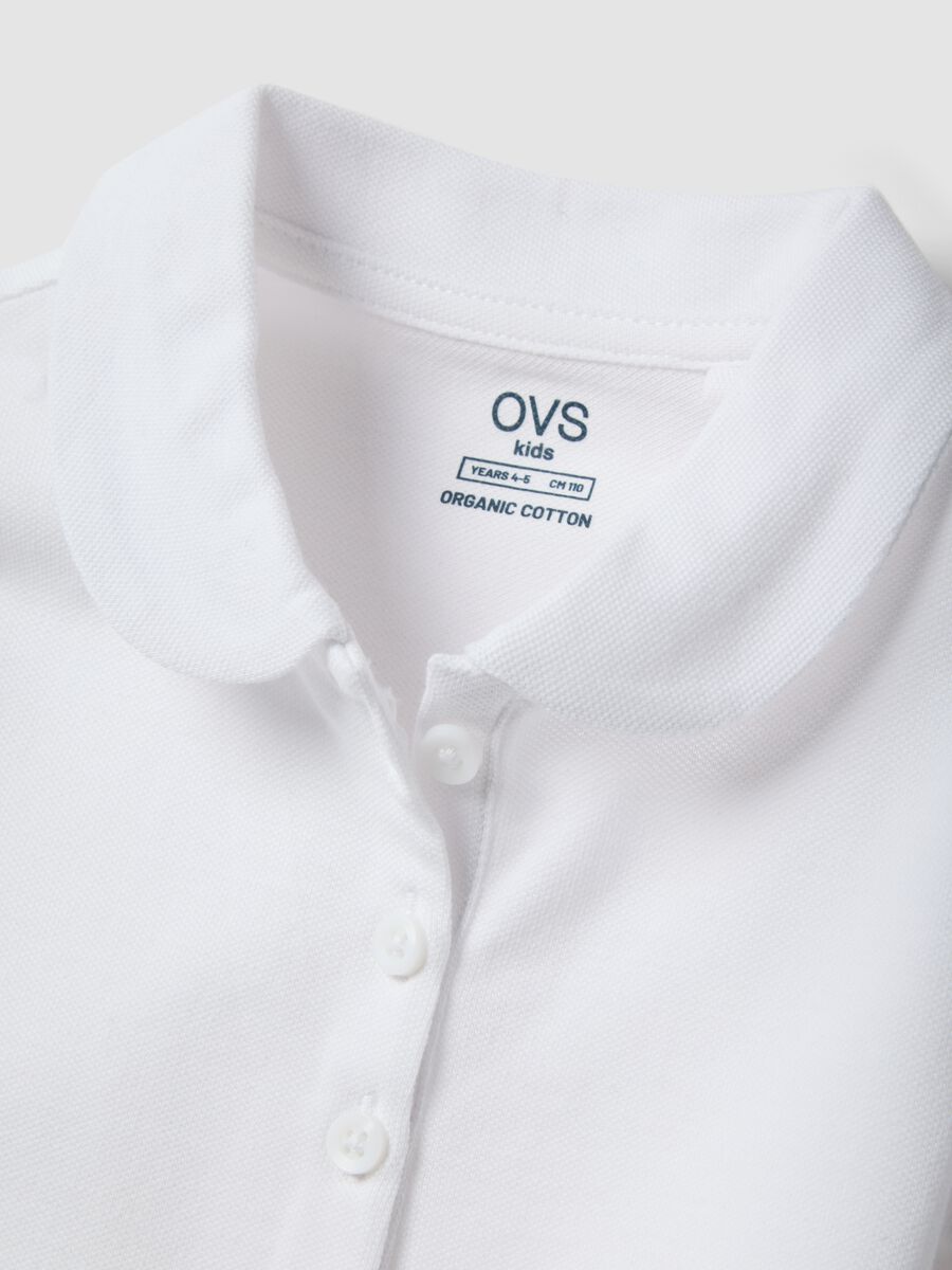 Polo in puro cotone bianca da bambina regular fit_3