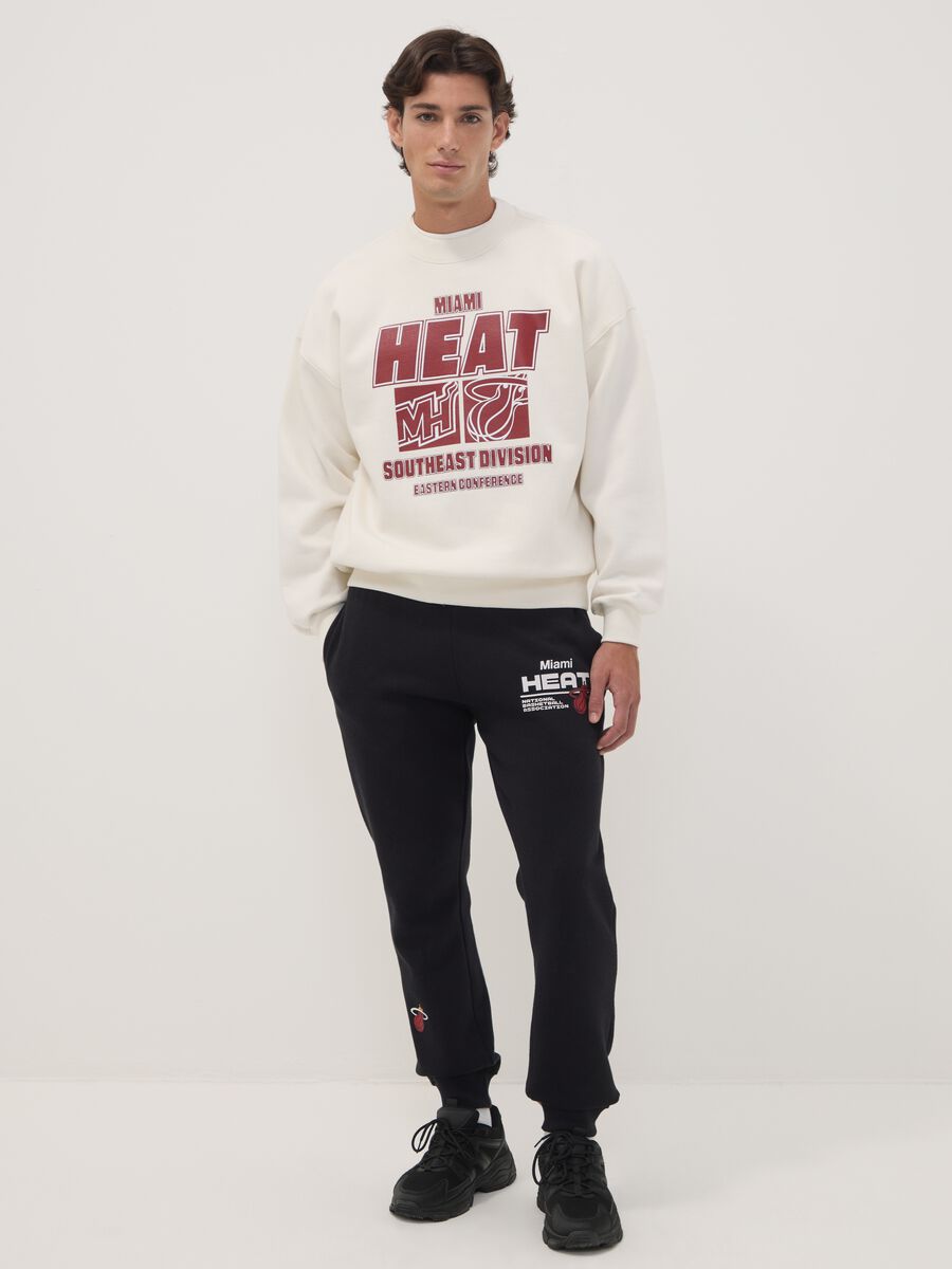White cotton-blend sweatshirt with Miami Heat front print_2