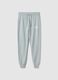 Grey cotton blend regular fit trousers with Everlast logo_4