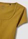 Green fitted stretch cotton T-shirt with square neckline_5