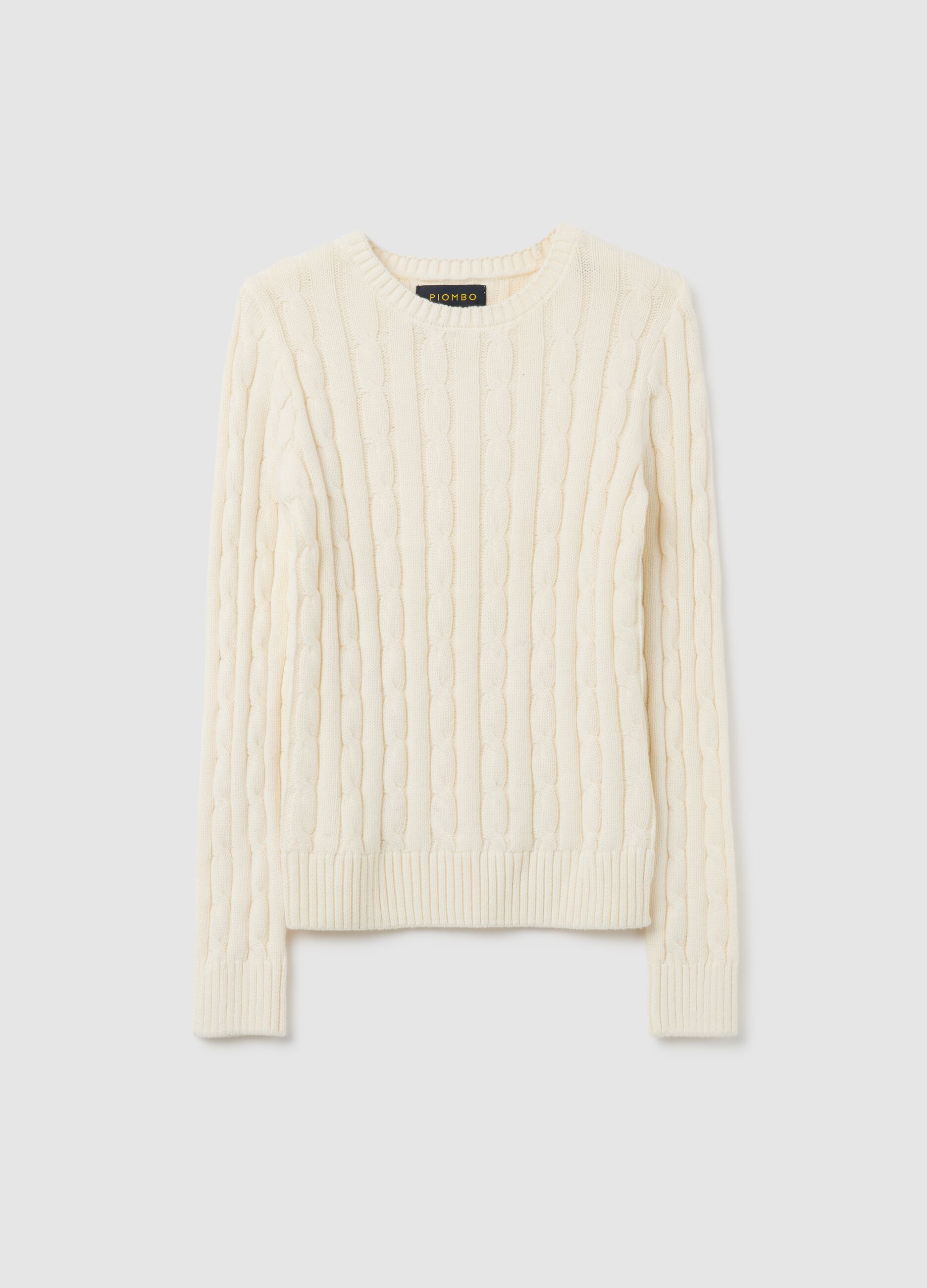 Beige pure cotton sweater regular fit