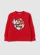 Children's pure cotton red sweatshirt with Super Mario print_0