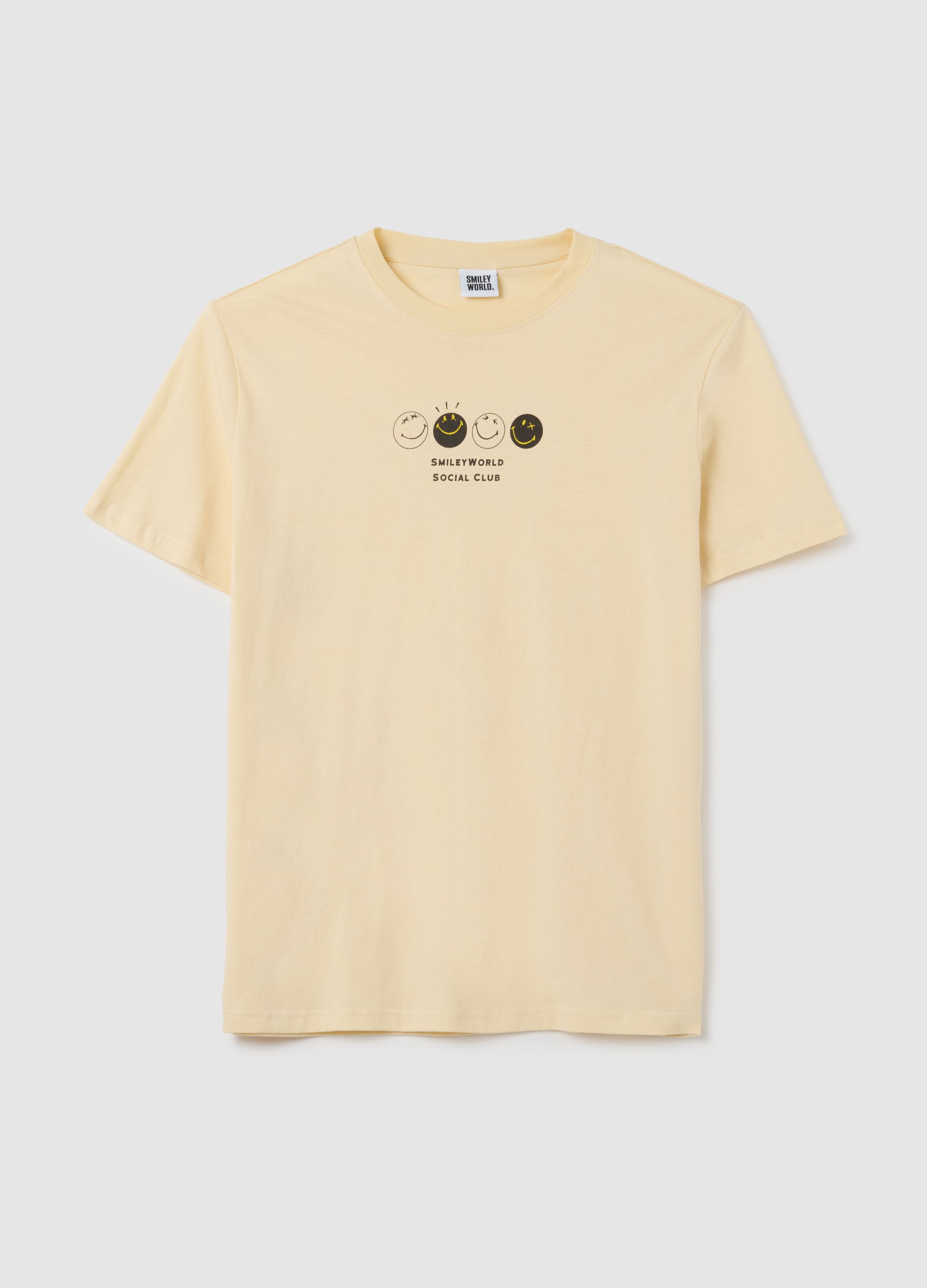 Men's beige regular fit pure cotton T-shirt