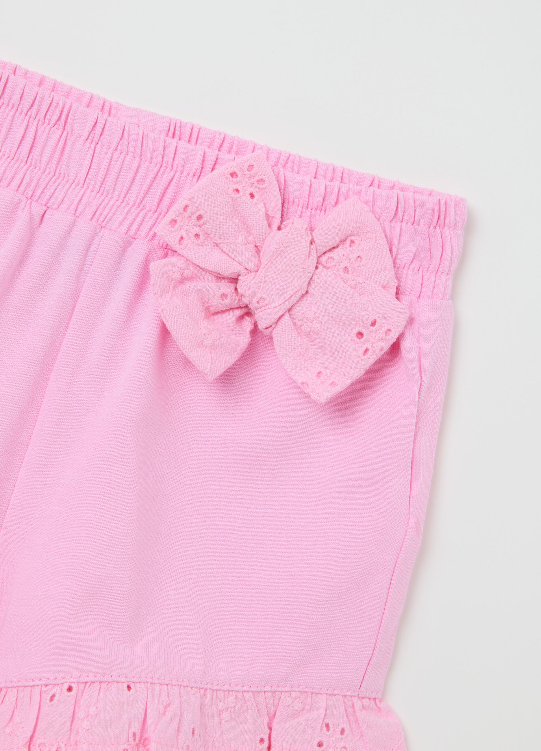 Coordinato estivo da bambina in cotone rosa regular fit