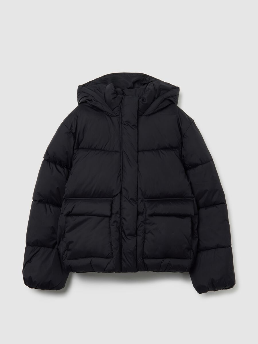 The Iconic Black Puffer Jacket for Girls with Hood_0