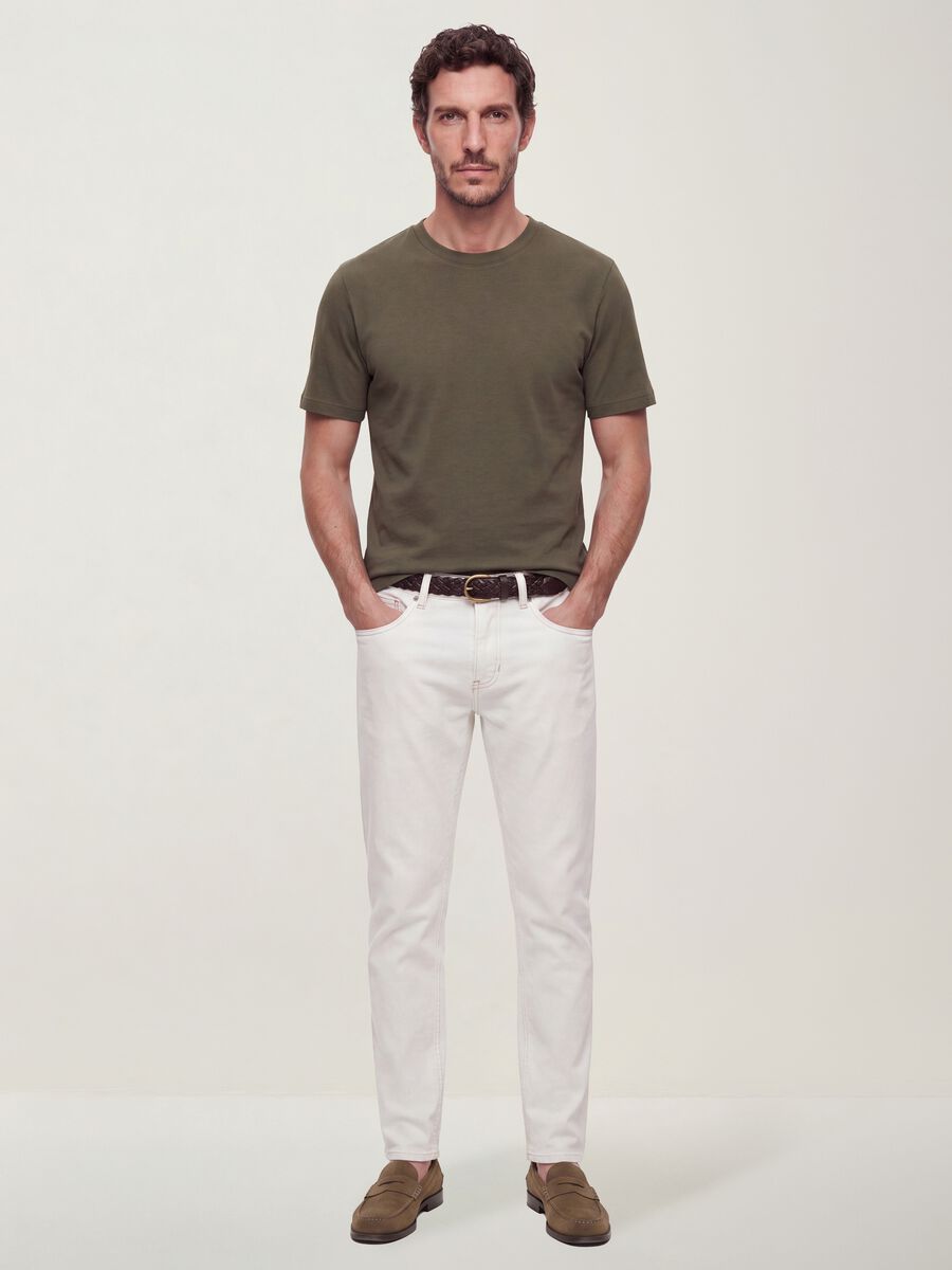 Green pure cotton short-sleeve regular-fit T-shirt_1