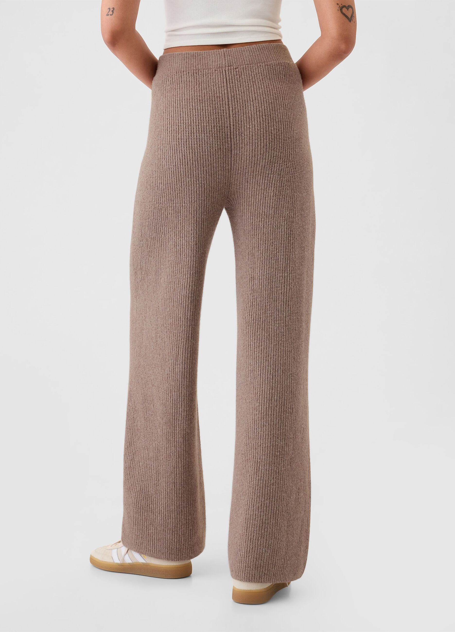 Ribbed wide-leg trousers