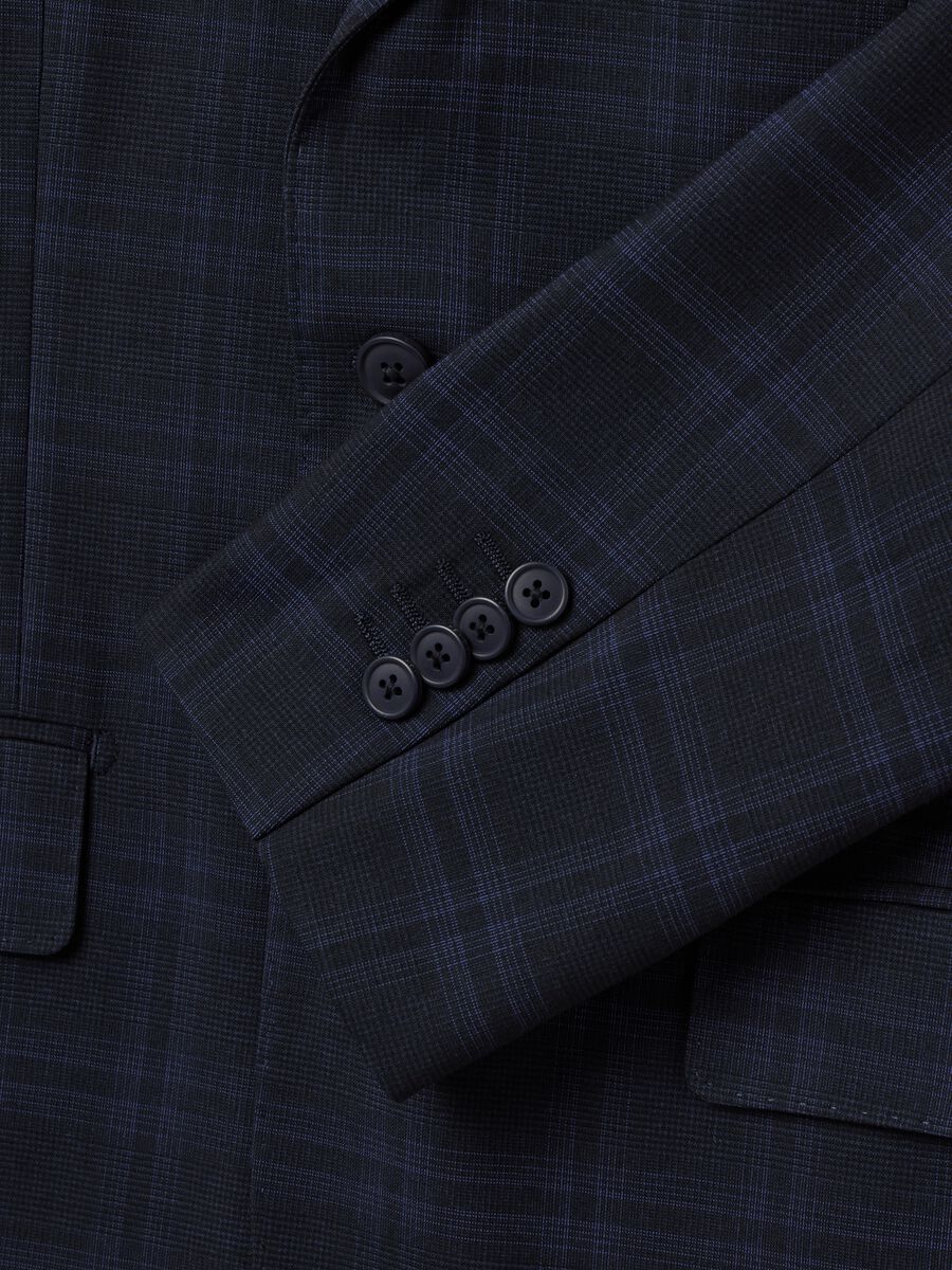 Single-breasted blazer with check pattern_5