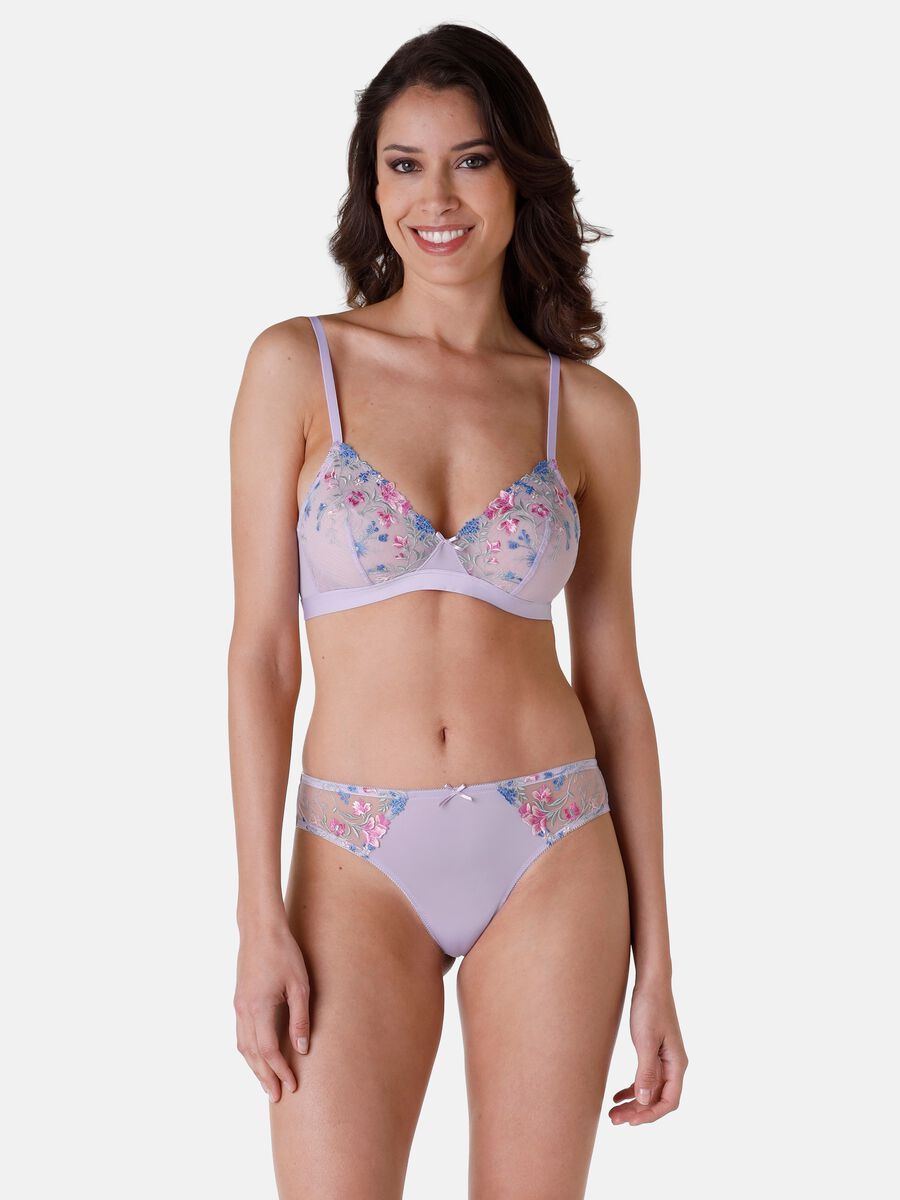 Embroidery Lace bra without underwiring_2