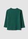 T-shirt verde in puro cotone organico con stampa cagnolino per bimbo_1