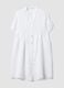 White pure linen dress with Mandarin collar, regular fit_4