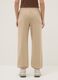 Beige cotton blend regular fit jogger trousers_2