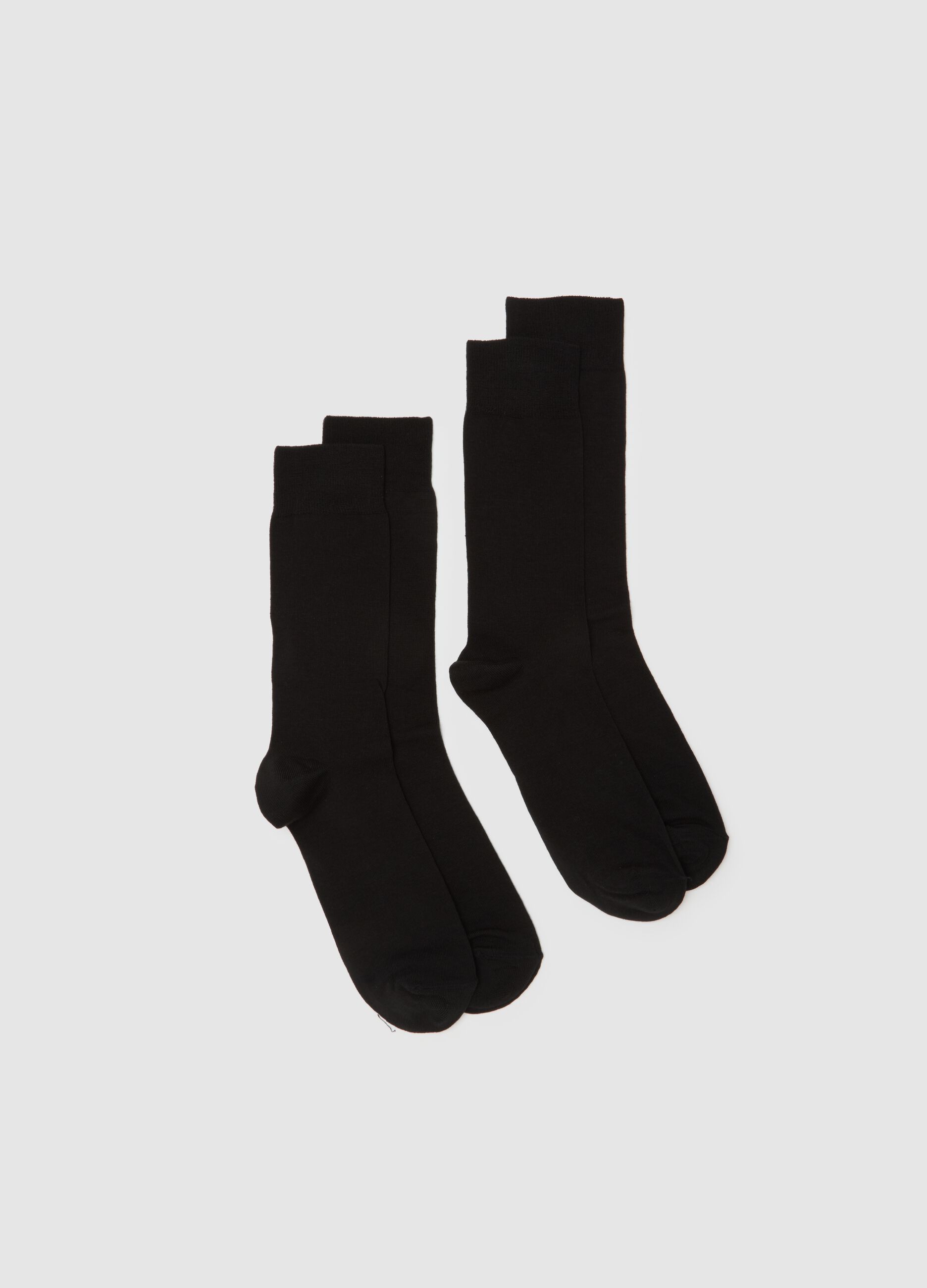Black Cotton Stretch Socks Twin Pack