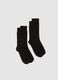 Black Cotton Stretch Socks Twin Pack_0
