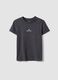 Grey pure organic cotton T-shirt with front and back print for girls_0
