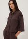 Brown viscose and linen blend shirt, regular fit_1