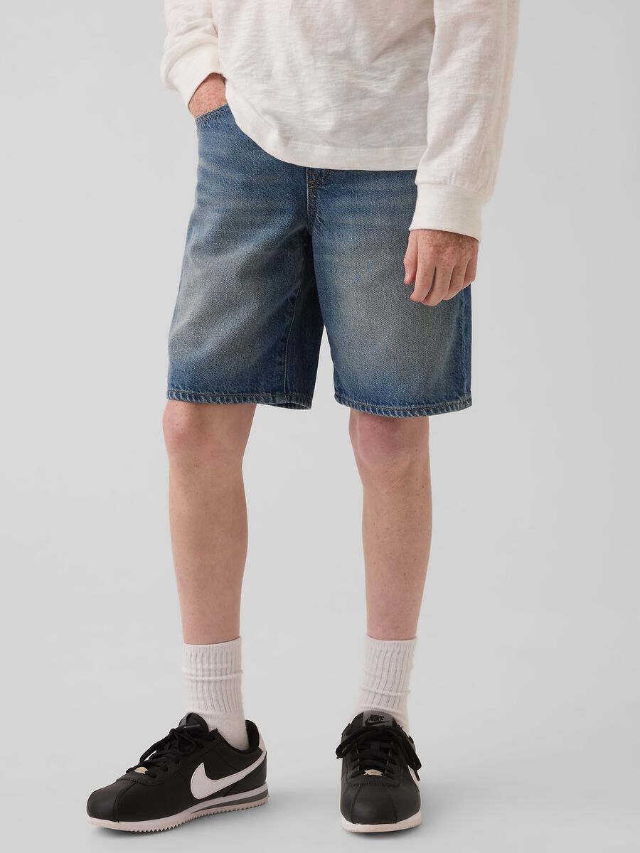 Cotton&ndash;Lyocell Blend Denim Shorts_1