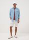 White stretch cotton cargo shorts_1